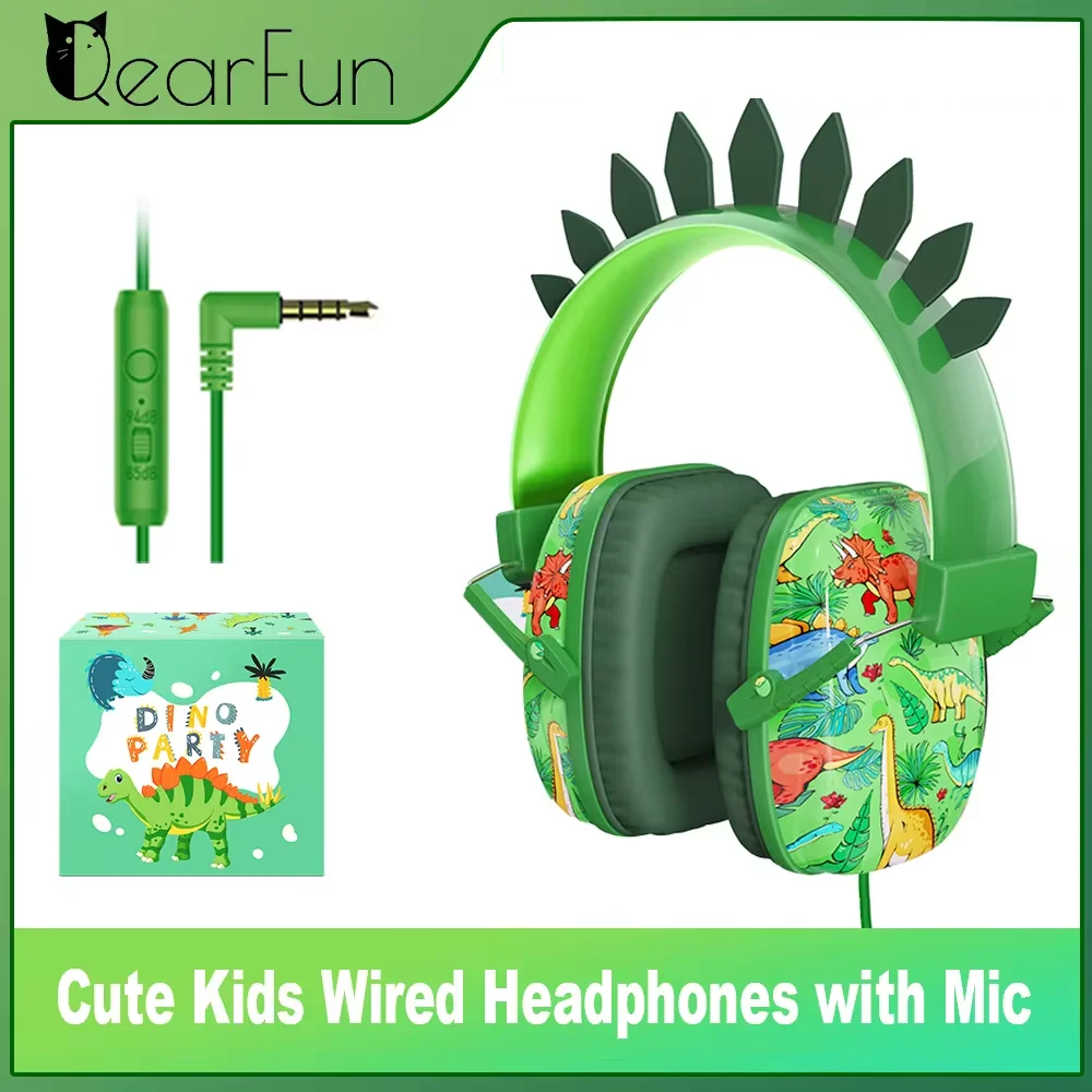 

Cute Kids Wired Headpphones with Mic Over-Ear Girls Boys Headphones Online Learn Headset for iPad Computer School Kids Gifts