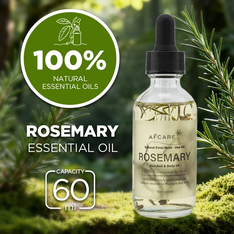 Organic Rosemary Essential Oil 60ml Pure Natural Aromatherapy Oil for Diffusers DIY Candle Soap Making
