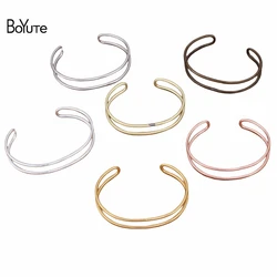 BoYuTe (5 Pieces/L) 65*2MM Metal Brass Simple Two-line Bracelet Base DIY Jewelry Accessories Handmade Materials