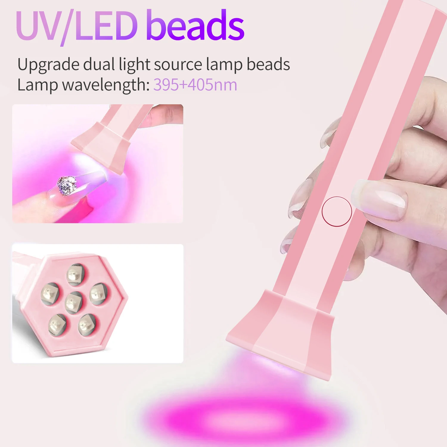 Portable Nail Dryer Lamp UV LED Nail Light for Curing All Gel Polish USB Rechargeable Quick Dry Timing Machine Nail Art Tools
