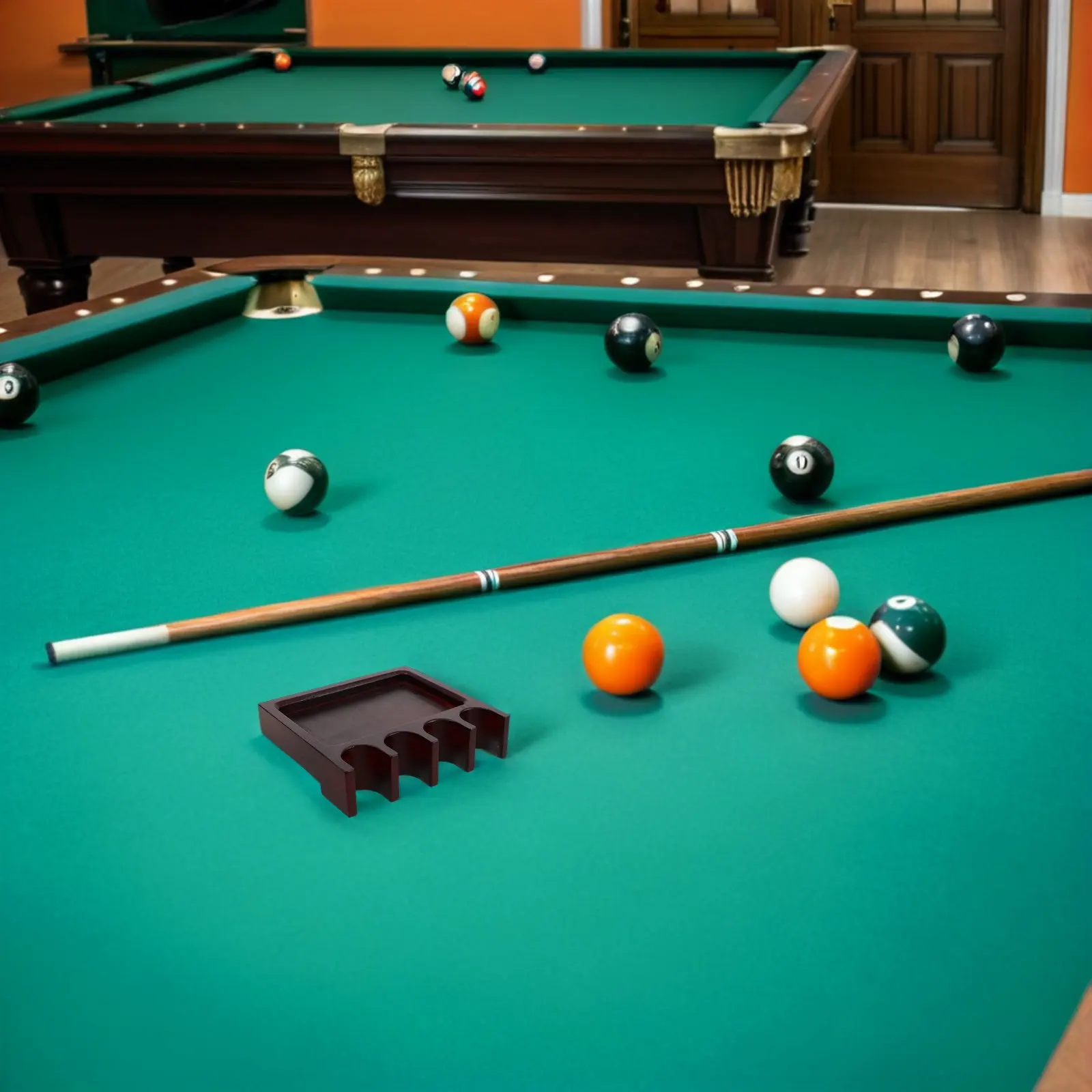 

Solid Beech Wood Pool Cue Stick Holder Mounted Rack Portable Cue Claw for Billiards Snooker Room Pool Stick Holder