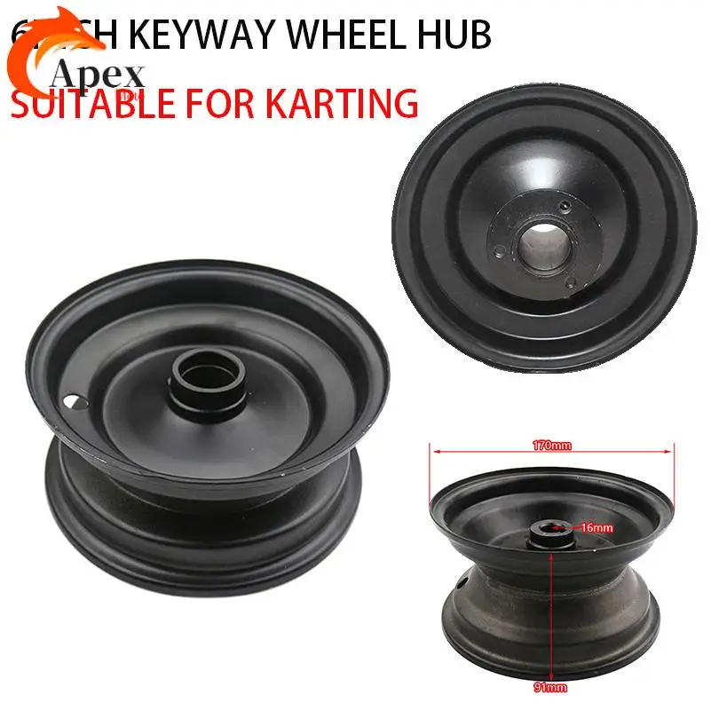 

6 inch Iron Wheel 3 hole Rims For Small ATV Go Kart Buggy Razor Scooter Lawn mower 13X5.00-6 145/70-6 tires Wheels Accessories