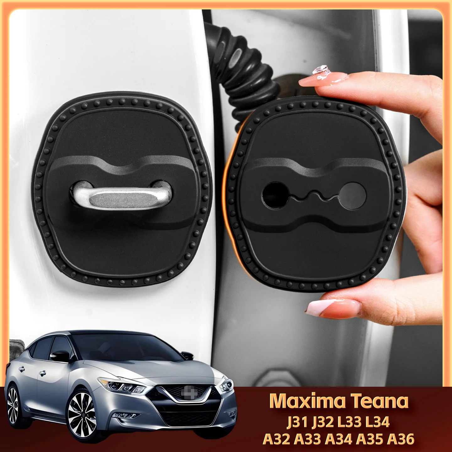 

2/4Pcs Silicone Car Door Lock Cover Protective Decoration Case For Nissan Maxima A32 A33 A34 A35 A36 Teana J31 J32 L33 L34
