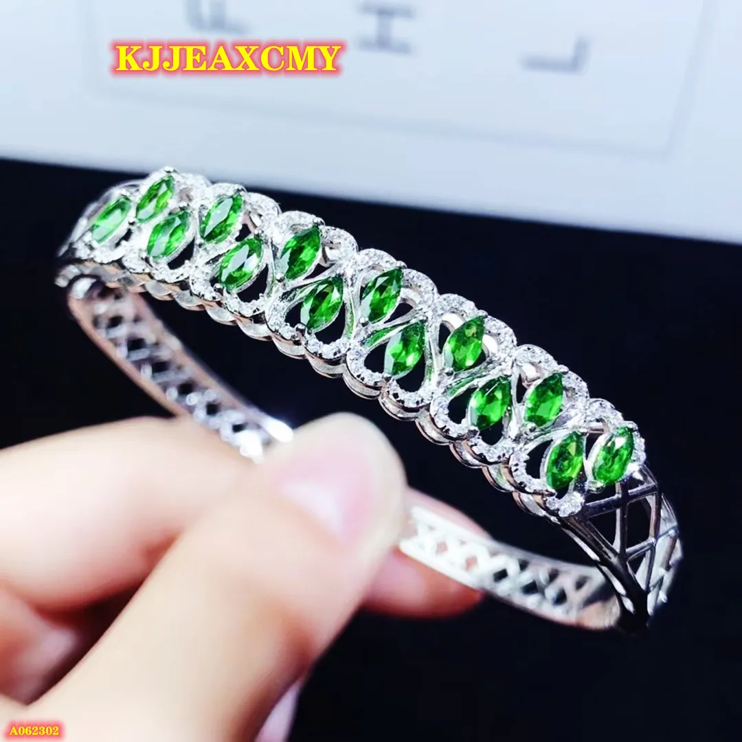 

Boutique Jewellery 925 Sterling Silver Natural Gem Diopside Women's Bracelet Birthday, Christmas and New Year Gift for Girls'