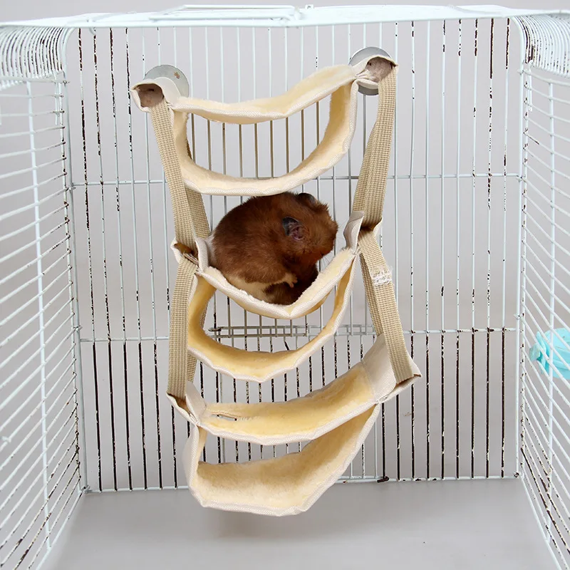 Flying Mouse warm solid wood skeleton hammock winter pet cage hanging multi-storey hanging house