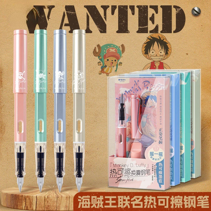 New One Piece Anime Cartoon Luffy Zoro Rasanji Hot Erasable Pen Kawaii Creative Personalized Learning Stationery Gift Wholesale