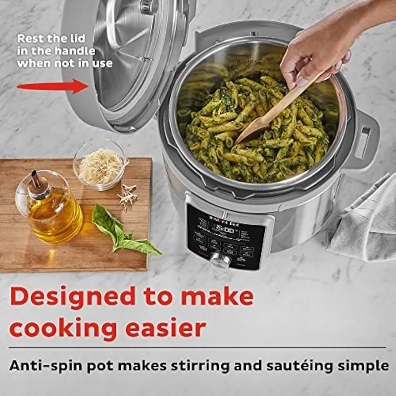 Pot Duo Plus instantané silencieux 9 en 1, autocuiseur électrique, mijoteuse, cuiseur à riz, cuiseur vapeur, sauté, yogsigned, 8 pintes