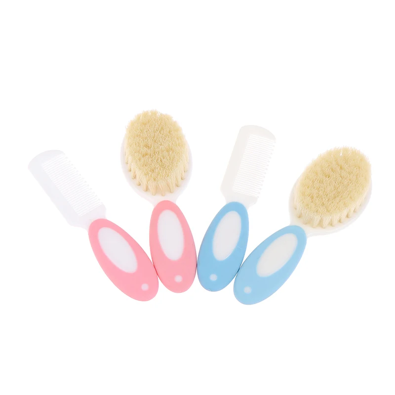 2Pcs/Set Baby Untangling Hairbrush Comb Portable Newborn Infant Anti-screw Hair Edge Brush Scalp Massager For Kids Supplies