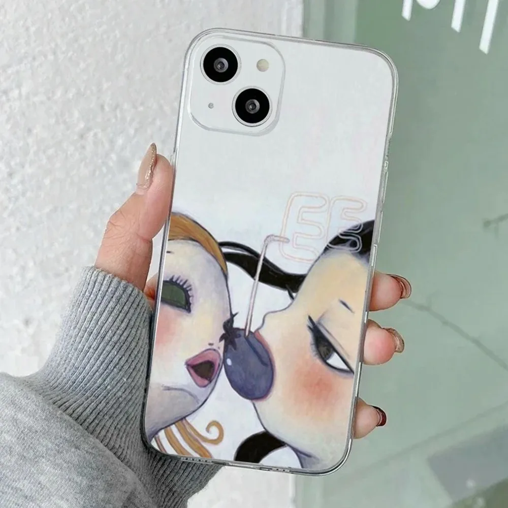 Aya Takano Art Phone Case For iPhone 16,15,14,13,12,11 Plus,Pro,Max,XR,XS,X,7,8 Plus,SE,Mini Transparent Silicone Soft