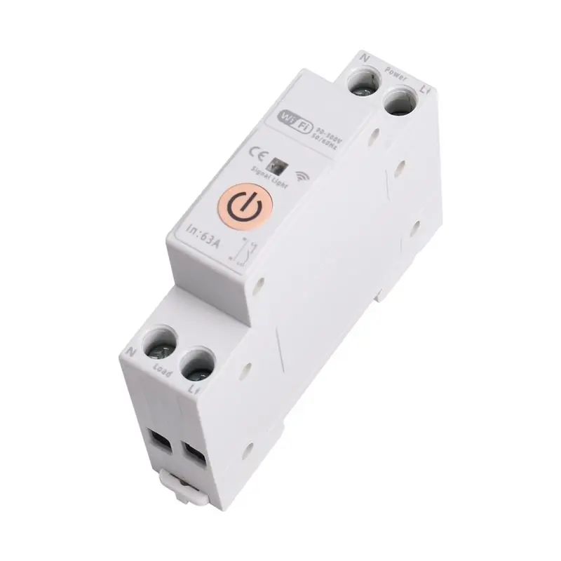 JABS-TUYA Wifi Smart Switch Pengukur Energi 63A 1P+ N MCB Pemutus Sirkuit Fungsi Timer Relay