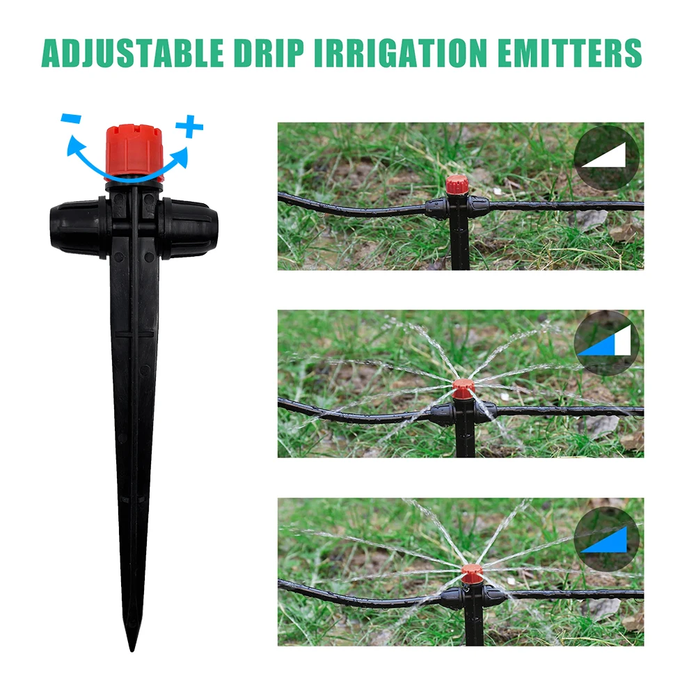 Automatic Drip Irrigation System Kit for Potted Plants Gardens Greenhouses with 1/4 Inch Sprinklers and Spikes for Easy Watering