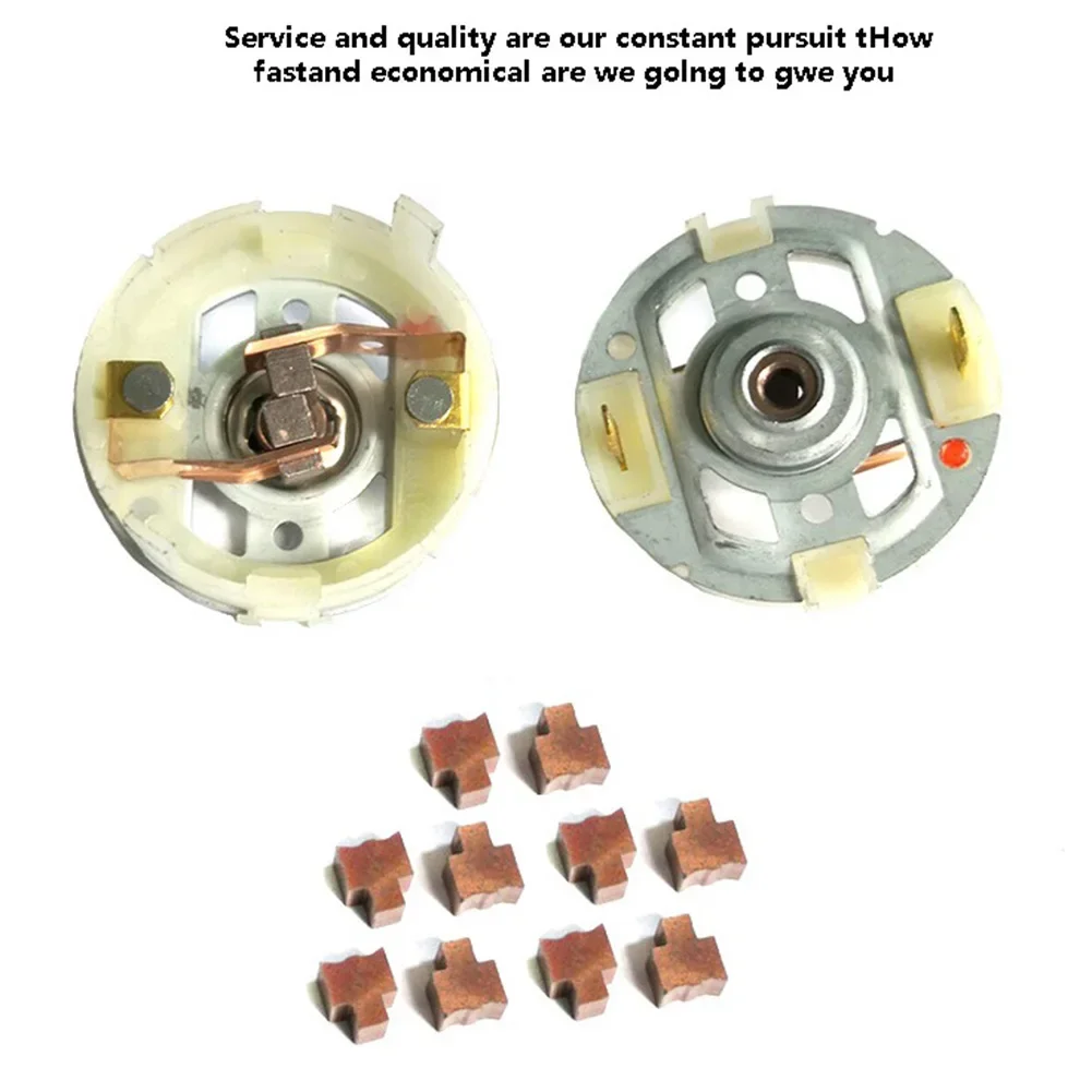 10 pz Motore Spazzola di Carbone 1x Portaspazzole 12 V Ricaricabile Trapano Motore Accs Per Dongcheng Bosch RS550 Cacciavite Elettrico Parte
