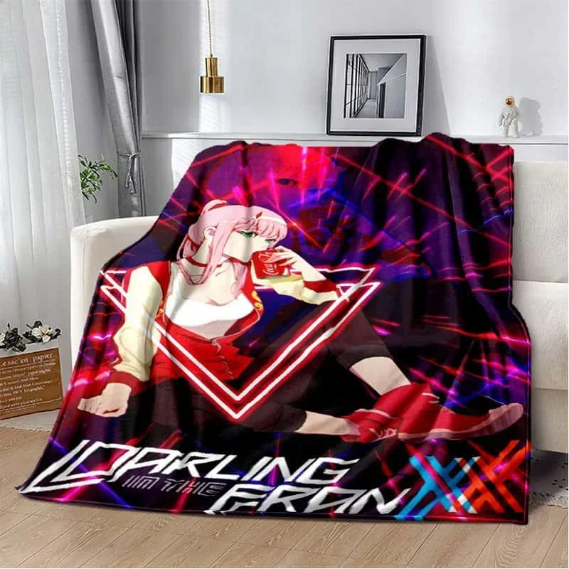 2026 Zero Two DARLING In The FRANXX Soft Plush Blanket,Flannel Blanket Throw Blanket For Living Room Bedroom Bed Sofa Picnic Cov