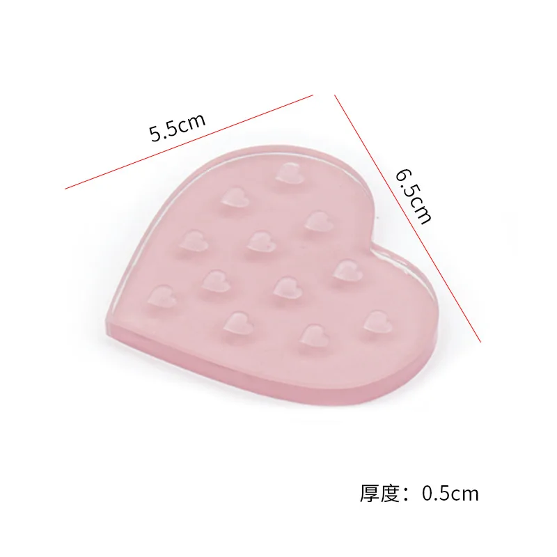 1Pc Heart Shaped Glass False Eyelash Stand Glue Holder Pad Eyelashes Extension Adhesive Pallet Paste Glue Pad Makeup Supplies