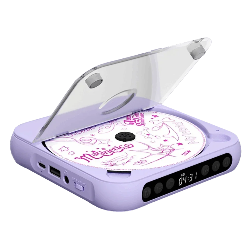Dustproof Cover CD Player A-B Repeat Timer 6 Modes Portable Music Player LED Screen FM Radio Bluetooth Music Player
