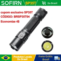 Sofirn SP35T 3800lm 전술 21700 손전등 강력한 LED 조명 USB C 충전식 손전등 듀얼 스위치 역률계 ATR