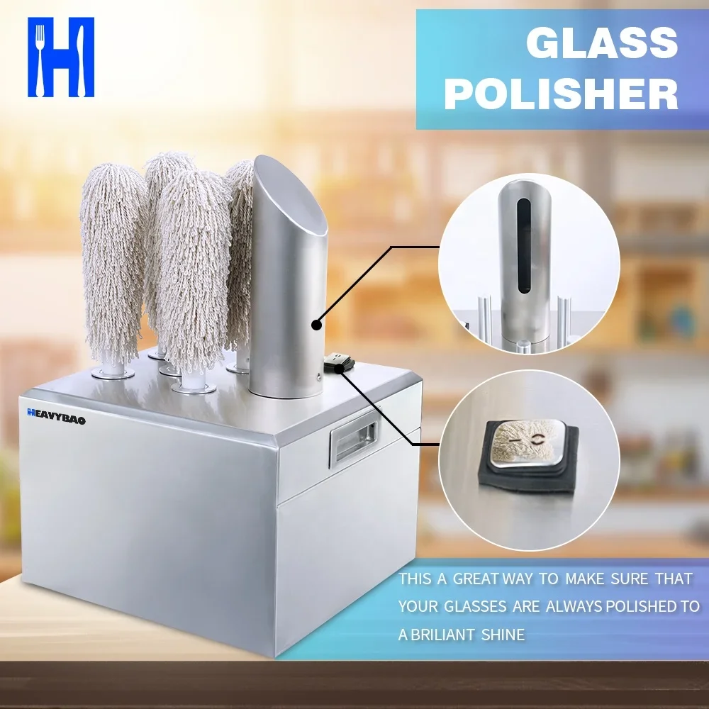 Chongbao Stainless Steel Electric Commercial Glassware Dryer Polishing and Cleaning Wiping Machine Wine Glass Polishing Machine