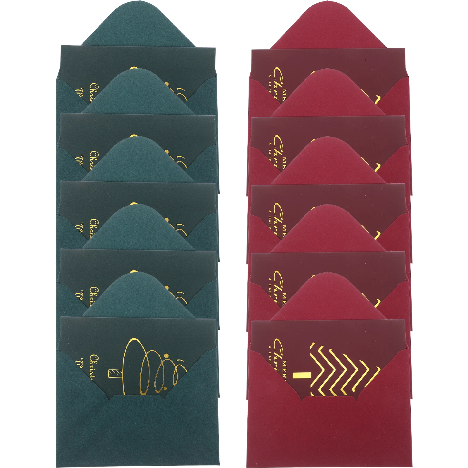 10 Pcs Festive Greeting Card Envelope Cards Christmas Themed for Holiday Blessing Xmas