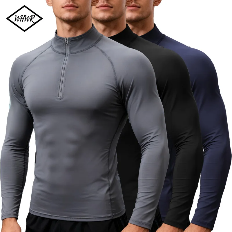 Men Long sleeve Training Compression Sportswear Fitness Shirts Slim Gym T-shirt Running Top Tee Tights Clothes Sport T Shirt Men