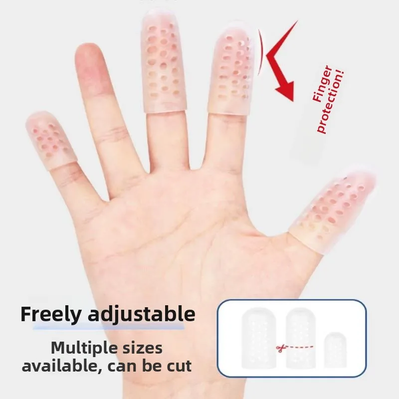 Food Grade Silicone Finger Covers Breathable Nail Protection Anti Bite Hand Guards Universal Size Home Use Protective Gear