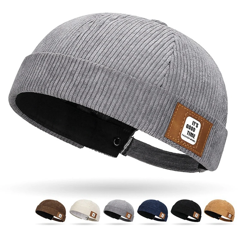 Brimless Skullies قبعة خمر القطن الرجال قابل للتعديل المالك دوكر قبعة متعددة الأغراض قبعات صغيرة الشارع الشهير قبة قبعة الهيب هوب القبعات