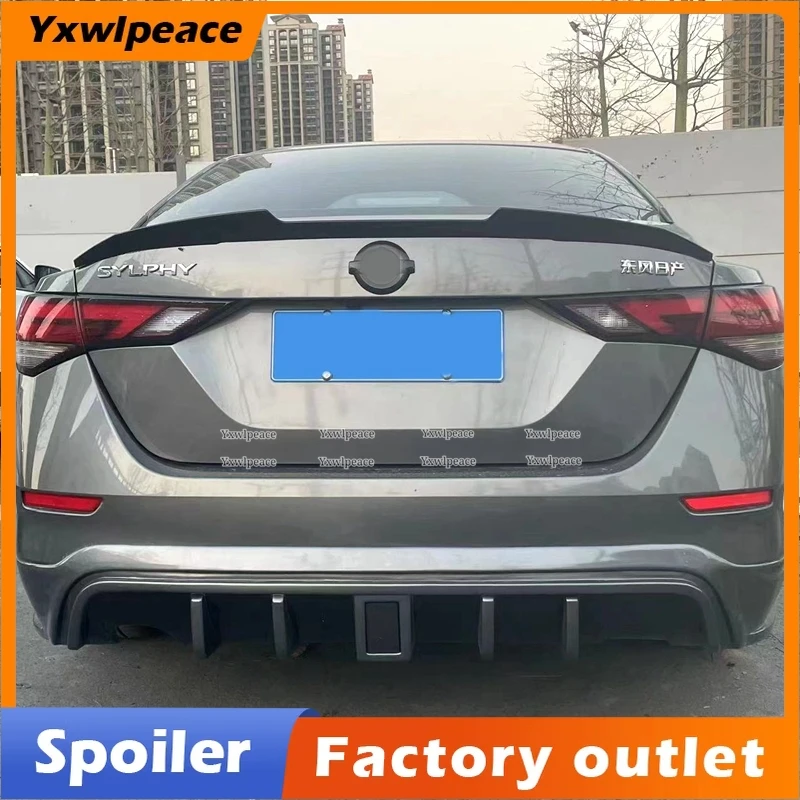 

For Nissan Sentra SYLPHY 2020 2021 22 2023 Spoiler ABS Plastic Primer Color Car Tail Wing Rear Trunk Lip Spoiler Car Accessories