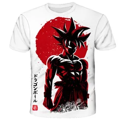 2024 Summer Dragon Ball Z Boys' T-shirt 3D Goku Print Men's Harajuku Fashion Short Sleeve Casual Top