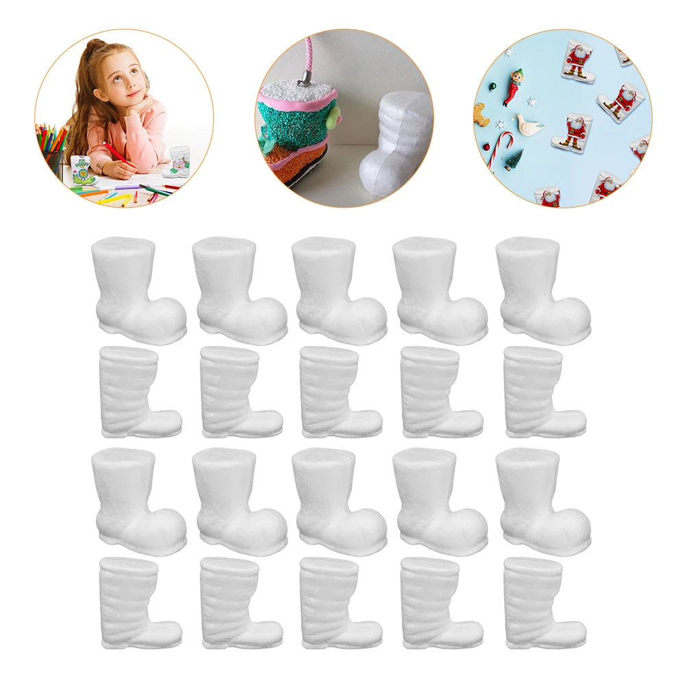 

20pcs Polystyrene nament nament 8 5cm 9cm Polystyrene Foam Decor Tree Window Craft Sewing Christmas Boots Diy Supplies
