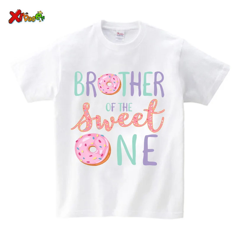 Donut Sweet One Family Shirt Girl Birthday Party Matching Clothes Outfit Kids Baby Jumpsuit Custom Name Shirt Mam Dad Son Tshirt