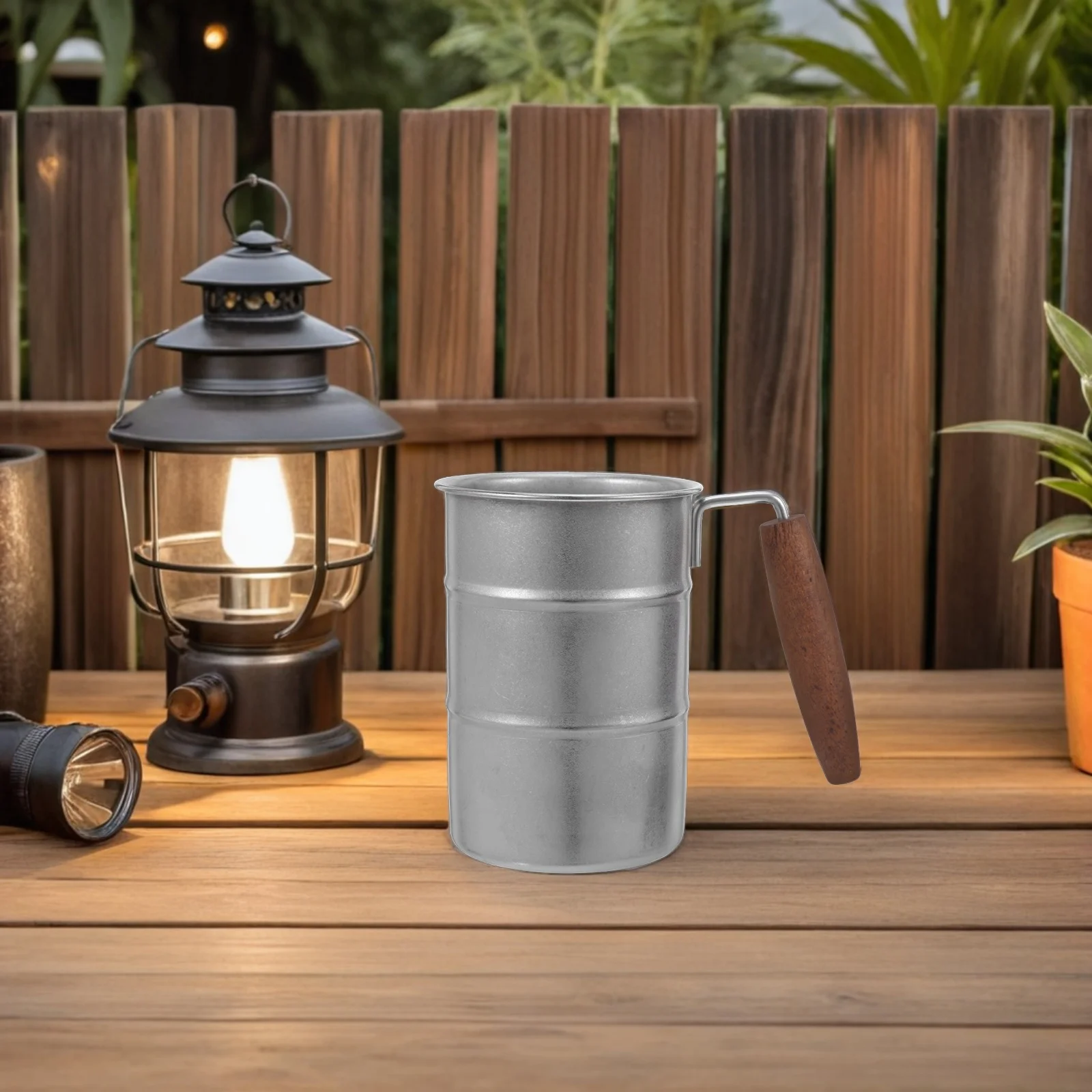 

350Ml Camping Stainless Steel Cup Lightweight Portable Tumbler With Handle Insulated Mug For Hiking Travel Outdoor Rustic Coffee