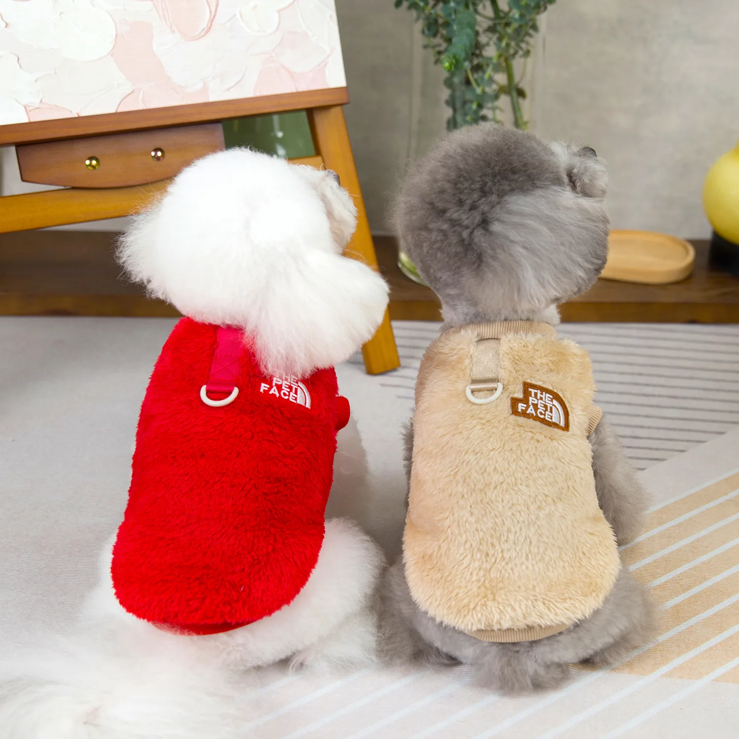 

Pet Autumn And Winter Fleece Clothes Dog Cat Warm Coat Solid Color Fleece Sweatshirt For Small Medium Dogs Teddy Bichon Pullover