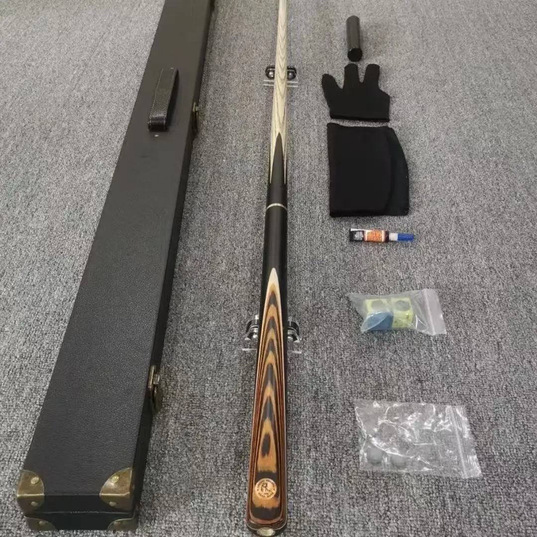 Premium North American Ash Billiard Cue 3/4 Split Hand-polished 550g Balanced Weight Tip Versatile for Black Eight 9Ball Snooker