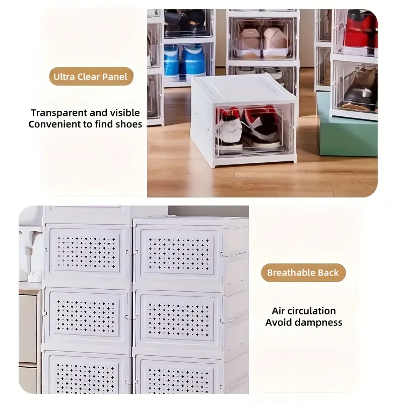 منظم وحدة صناديق تخزين الأحذية القابلة للطي متعددة الطبقات - موفر للمساحة #2