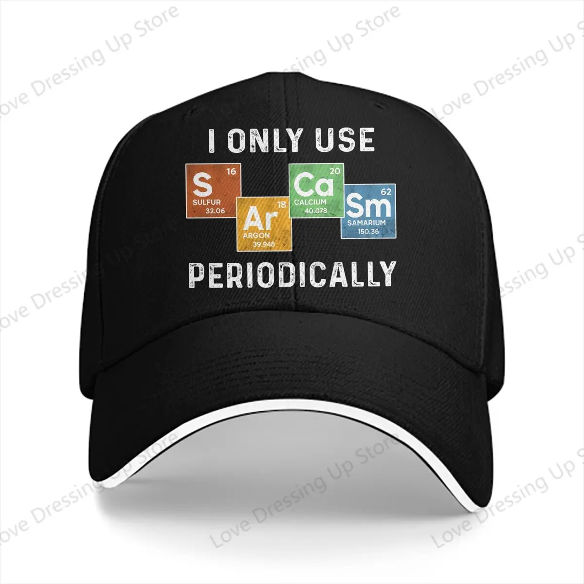 Summer Hip Hop Periodic Table I Only Use Sarcasm Periodically Baseball Cap Outdoor Running Hat Truck Driver Caps Unisex Gift