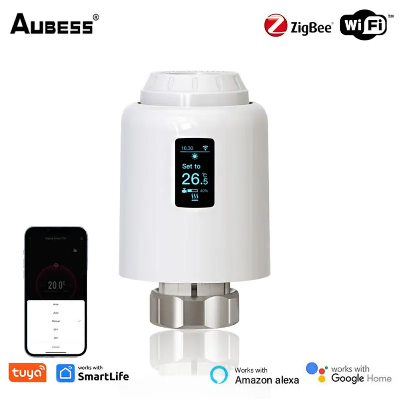 Tuya ZigBee / WiFi Smart Thermostat Radiator TRV602 Programmable Remote Thermostatic Valve Actuator Voice Control Alexa Google