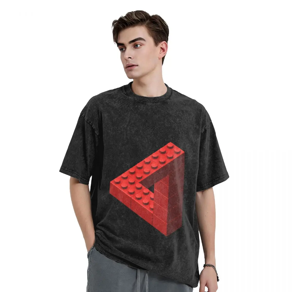 Escher Toy Bricks - Red T-Shirt quick drying summer clothes man t shirt designer t shirt men