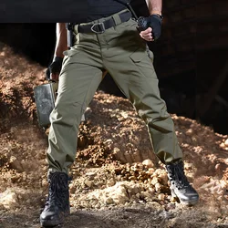 Navy Blue Soft Shell Outdoors pants Men Waterproof Tactical Warm Fleece camouflage Pants hiking training pants trousers men's