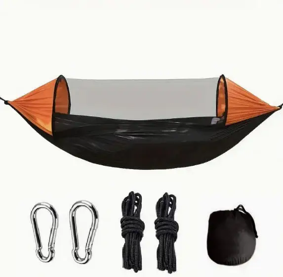Hiking Portable Adjustable Parachute Fabric Hammock Mosquito Net 2 Person 300kg Bearing