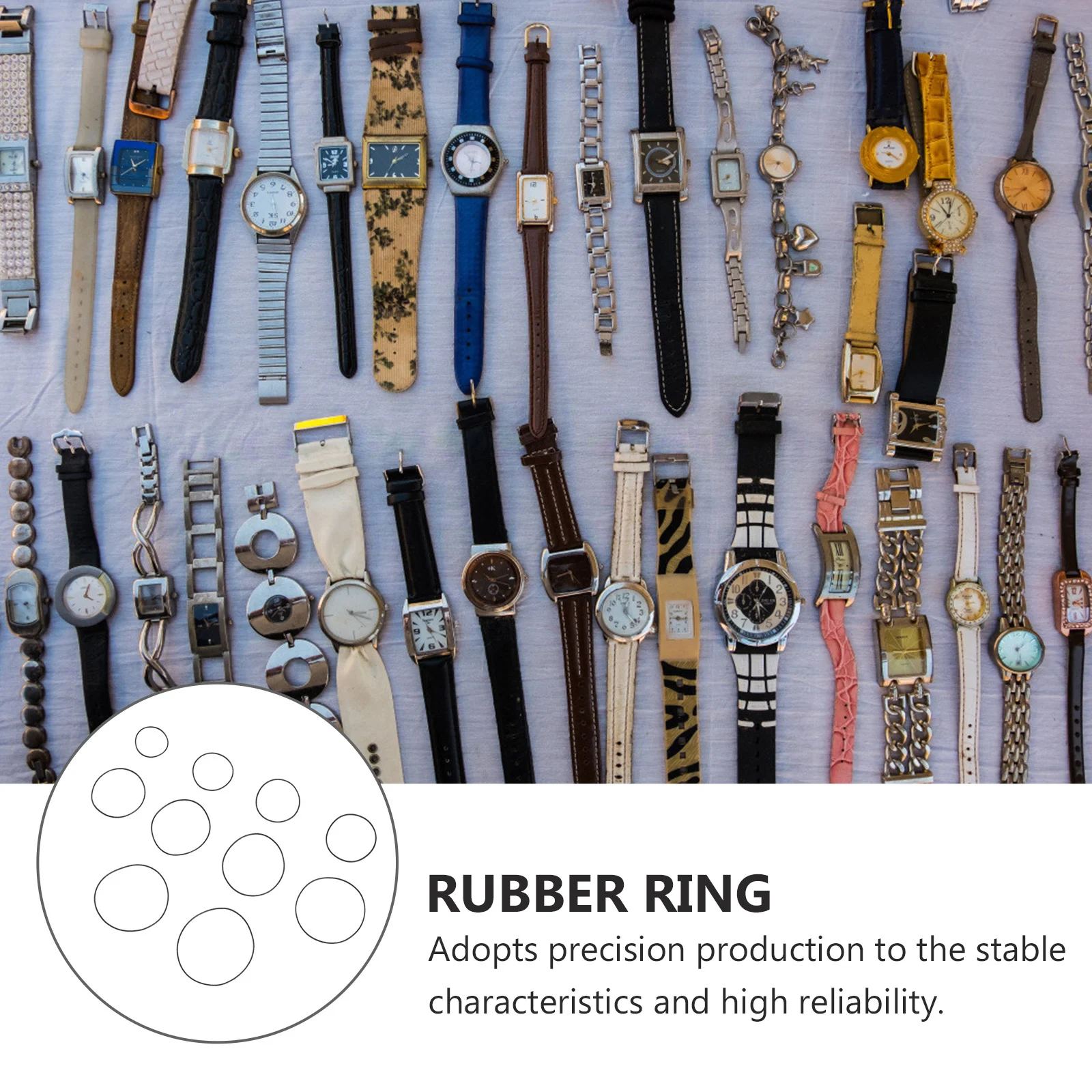 

200Pcs Sealing Rings for Watch Waterproof Rubber Gaskets Replacement DIY Repair Kit Easy to Use Organized Storage