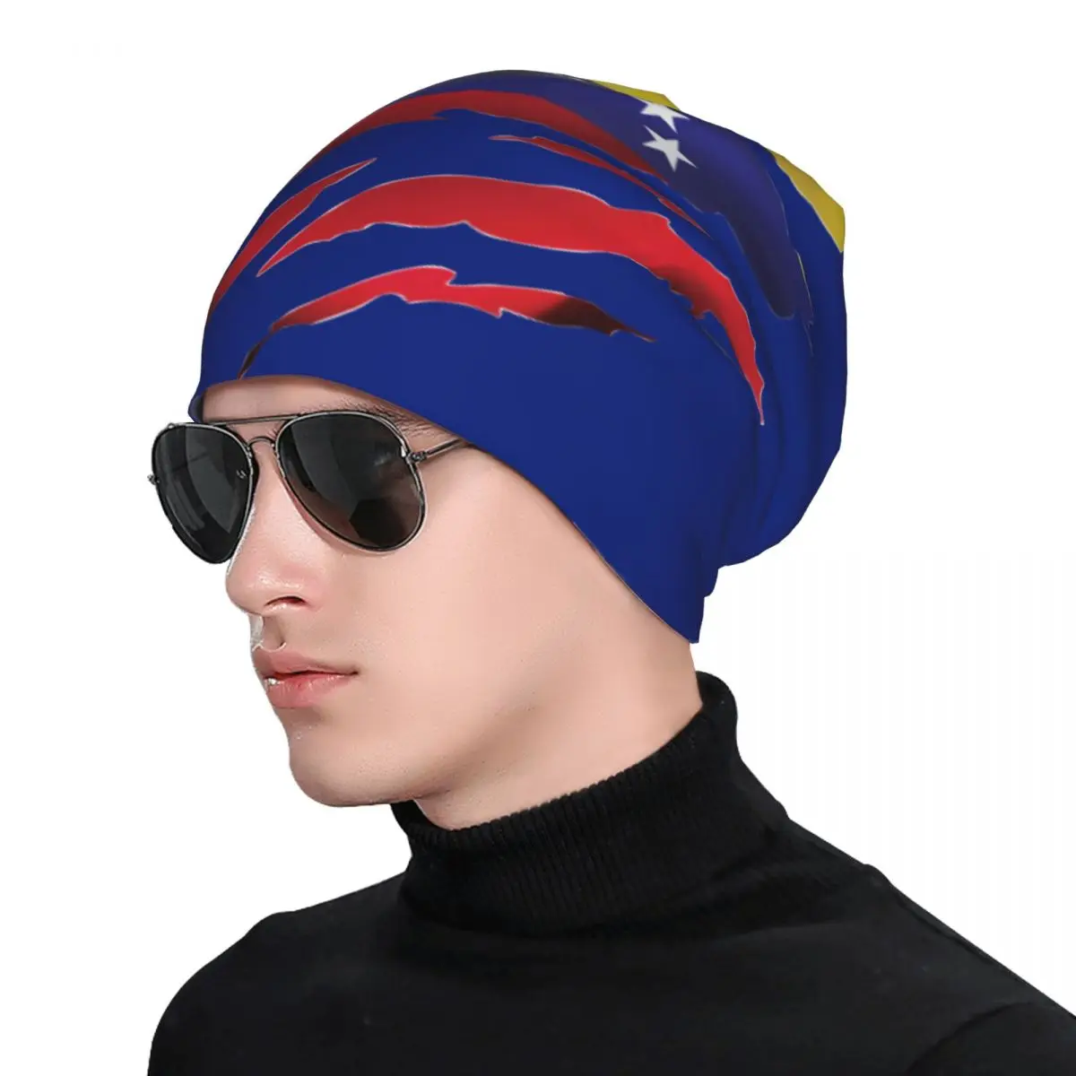 Venezuela Ripped Flag Caps Venezuelan Goth Men Women Outdoor Skullies Beanies Hat Spring Warm Head Wrap Bonnet