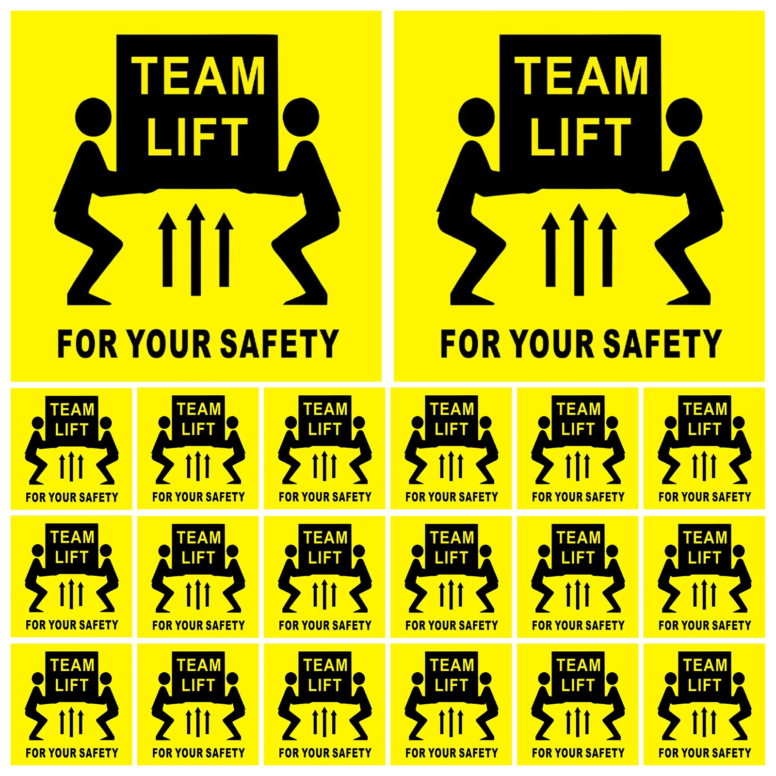 

200pcs Team Lift Warning Sticker Heavy Object Safety Sign Adhesive Labels For Shipping Packaging Moving Box Decals Factory