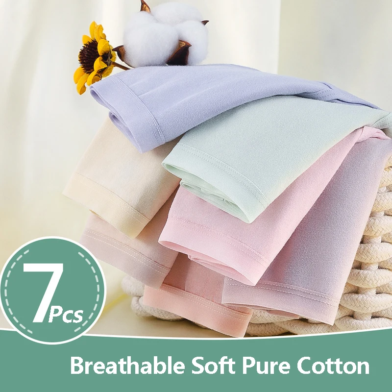 7 Cái/bộ Quần Lót Cotton Nữ Thoáng Khí Quần Lót Nữ Dễ Thương Quần Đùi Rắn Quần Gợi Cảm Mềm Quần Lót Nữ Không Đường May Quần Lót