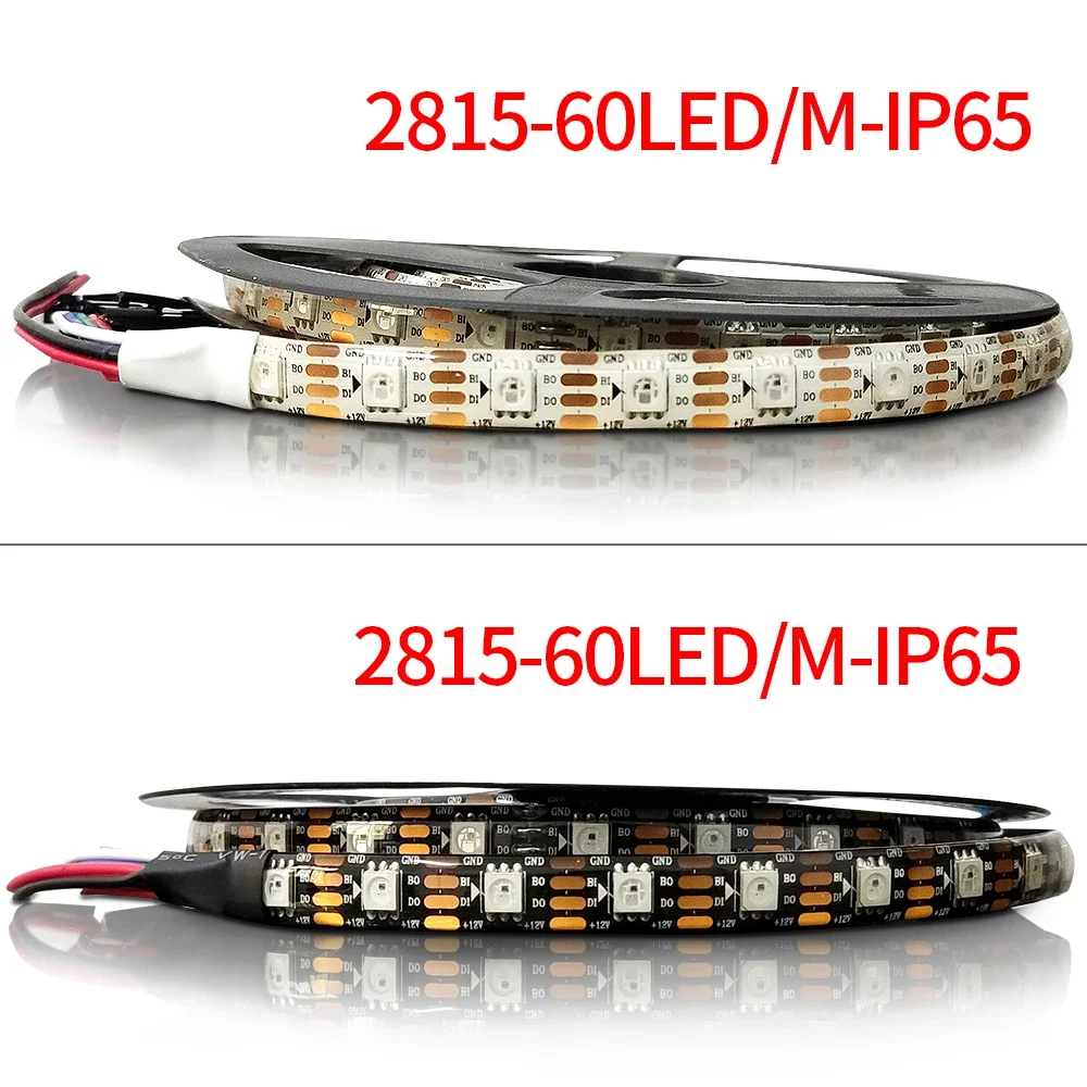 WS2812B WS2815 WS2811 RGB LED Strip Individually Addressable 30/60/144pixels/Leds/M SMD5050 TV Tape Light IP30/65/67 DC5V DC12V