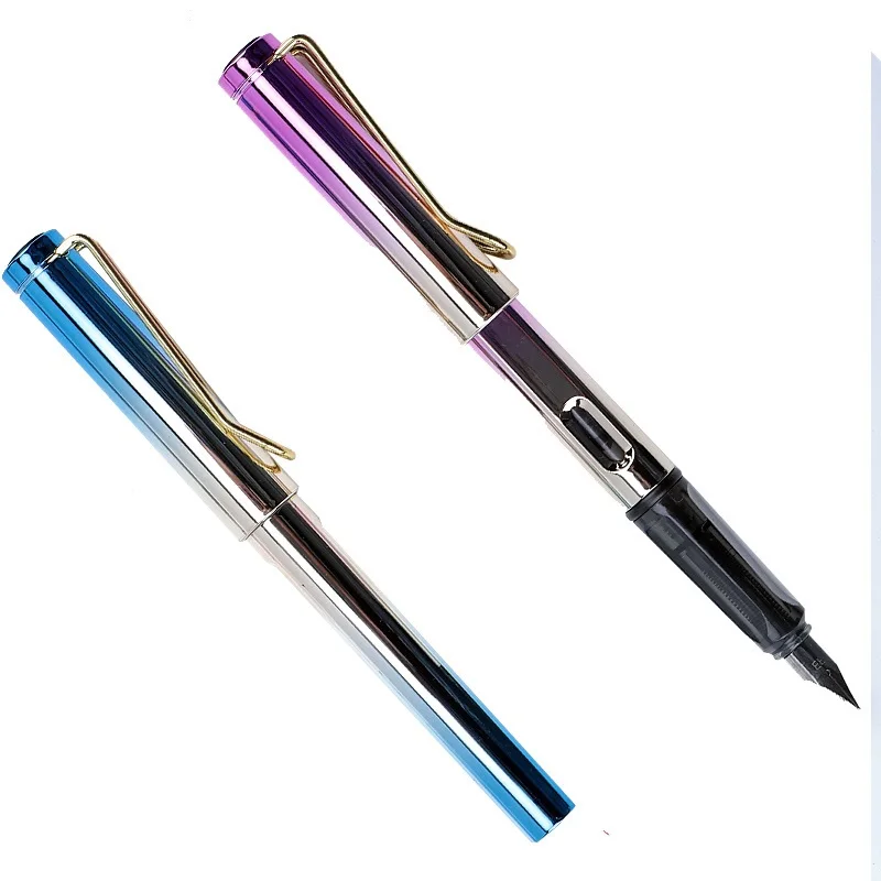 

Fashion Metal Gradient Color Add Ink Sac 0.5mm Tip Fountain Pen Office School Supply Market Promotion Student Stationery Gift