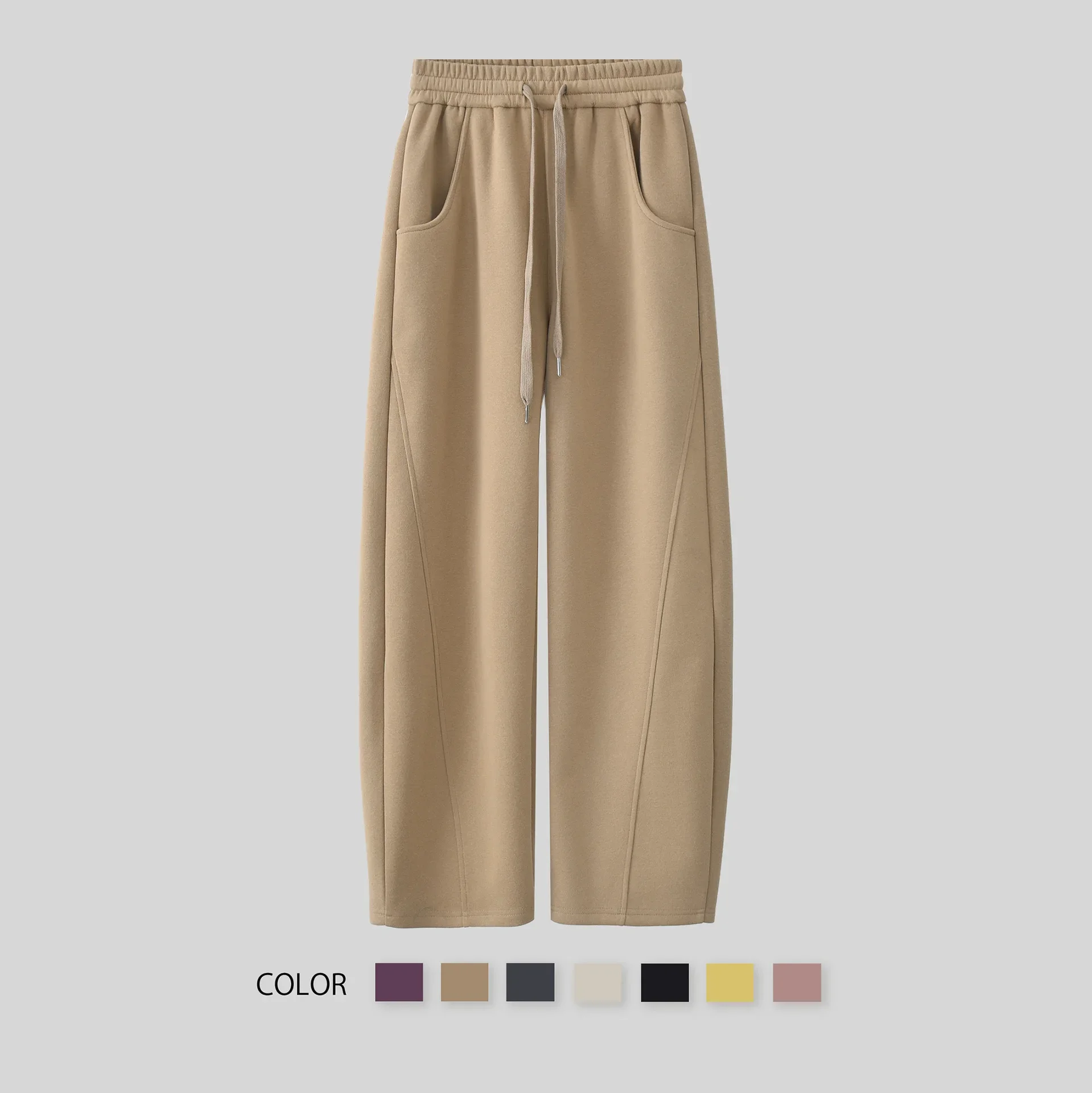 Banana Pants Autumn Winter women's wide leg pants High waist Little women straight trousers Coffee Weatpants all match