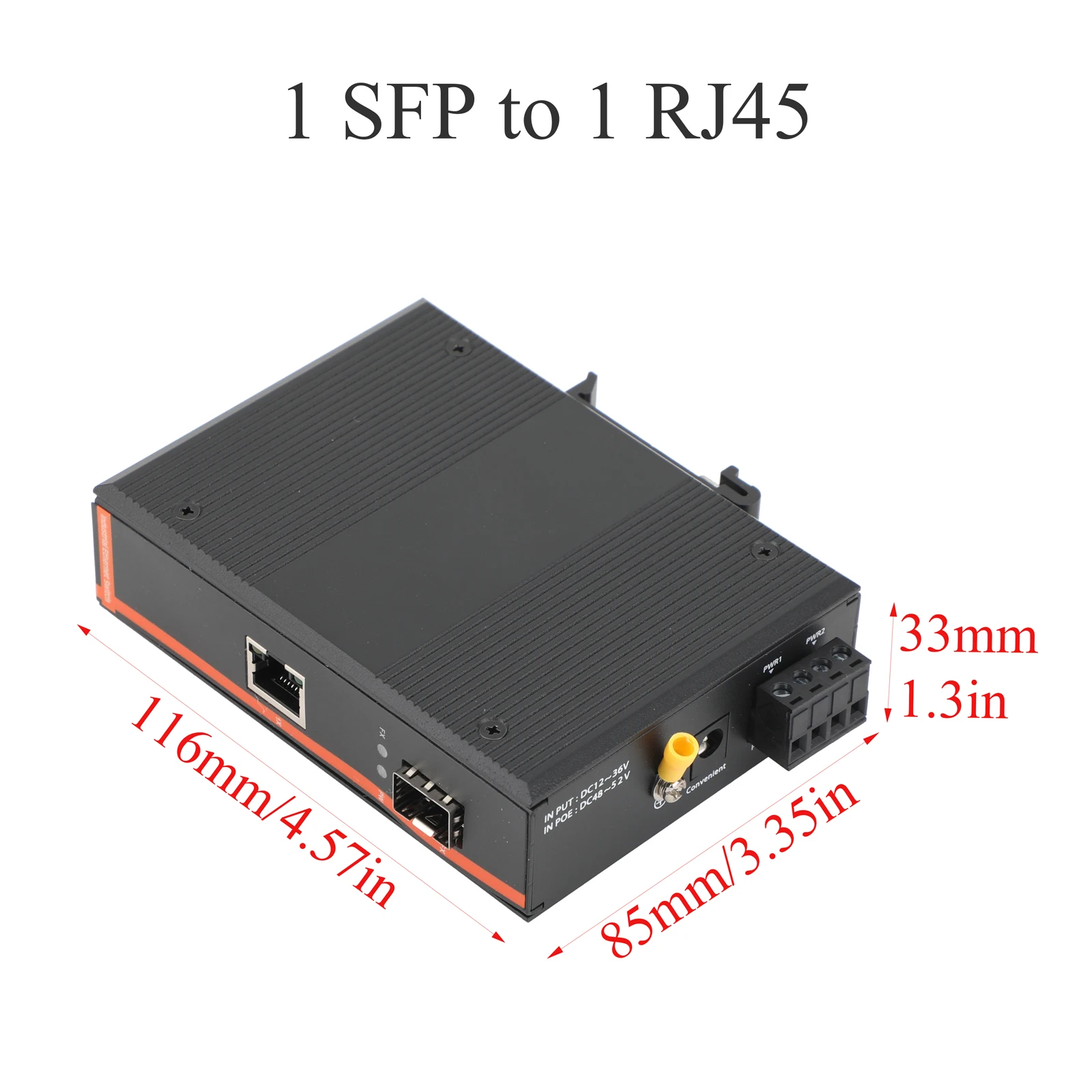1 SZT. Gigabitowy Transceiver SFP Przemysłowy 1/2 SFP na 1/2/4/8 RJ45 10/100/1000M Przełącznik Światłowodowy Sieci Przemysłowej