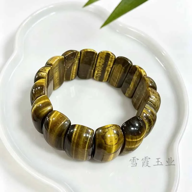 Yellow , South African Tiger , Unisex Wood-Changing , Eye Stone Bracelet