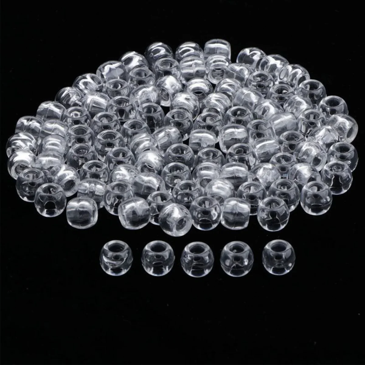 12mm acrylic plastic beads, transparent round beads, dirty braid accessories, hair extensions, large hole beads, string beads