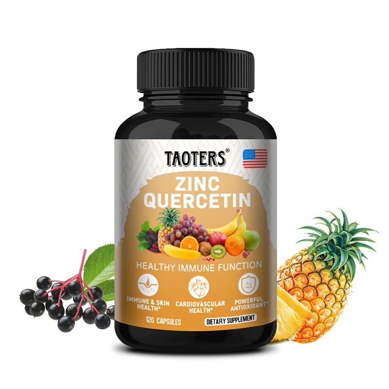 Taoters Quercetin Zinc – for Antioxidant Immune Support, Respiratory Health and Cardiovascular Health, 120 Capsules