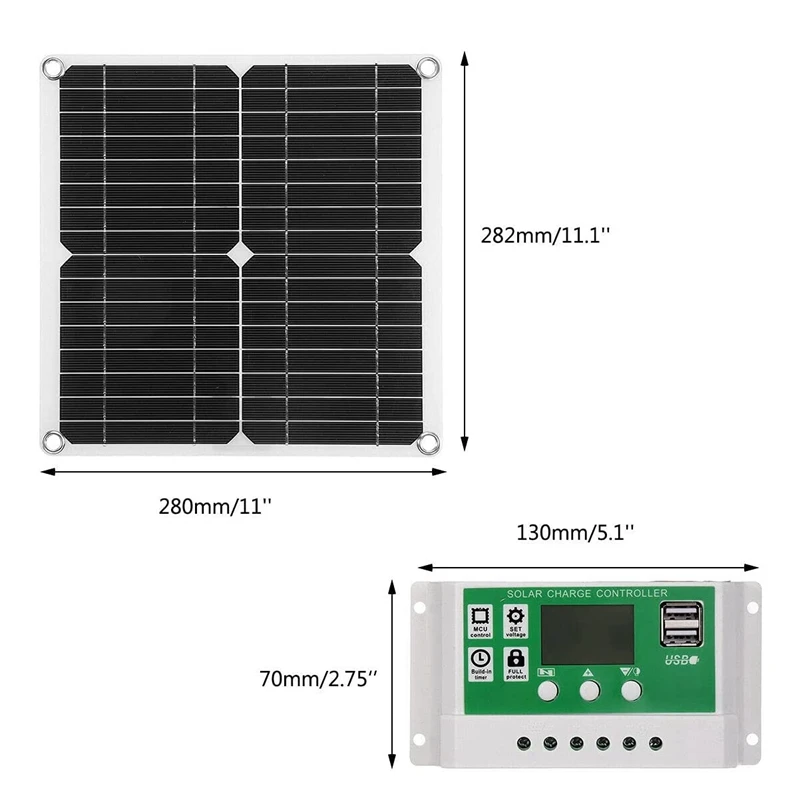 Imagem -06 - Kit Painel Solar com Controlador Carregador de Bateria Caravan Boat 12w 50a 12v